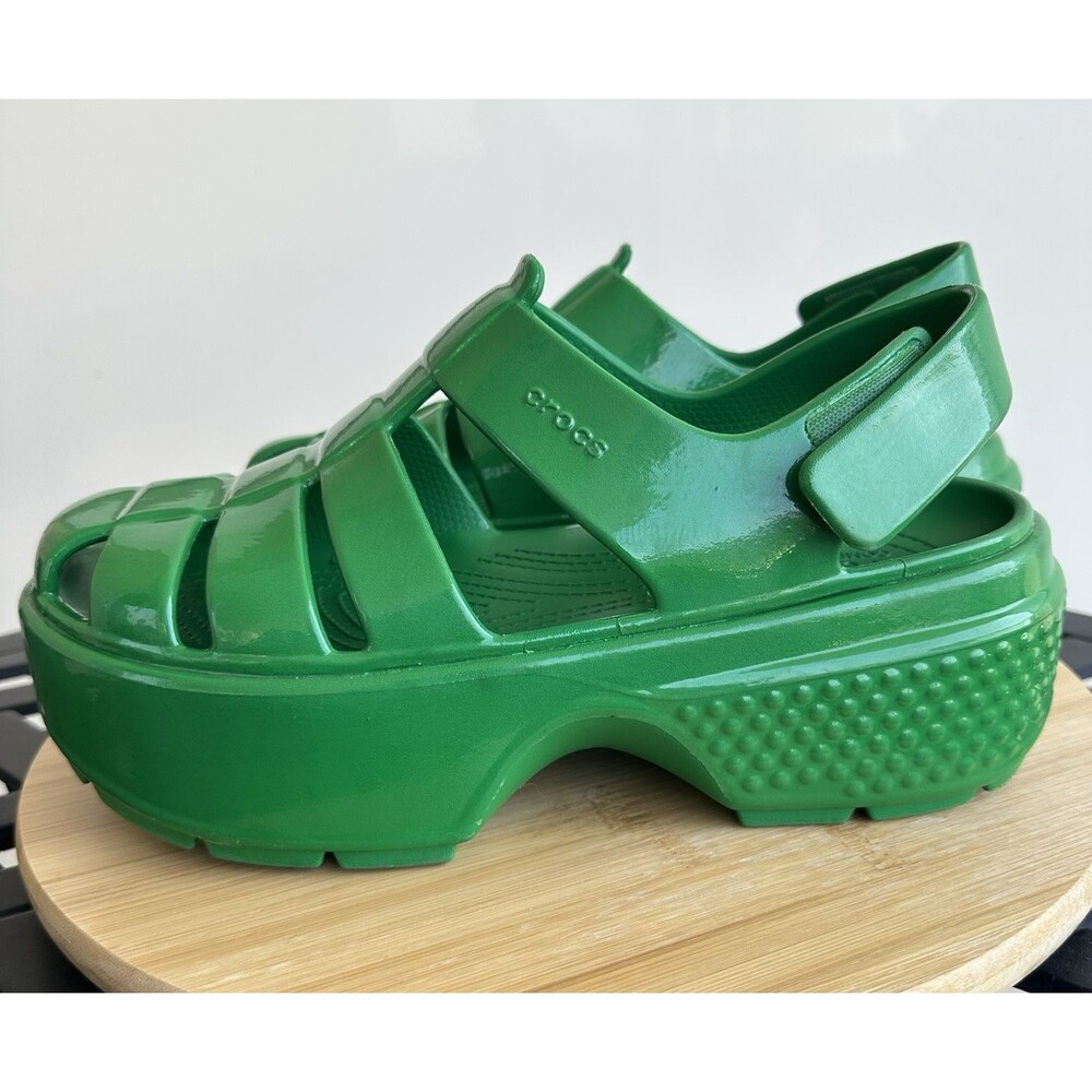 CROCS Platform Sandals in Green